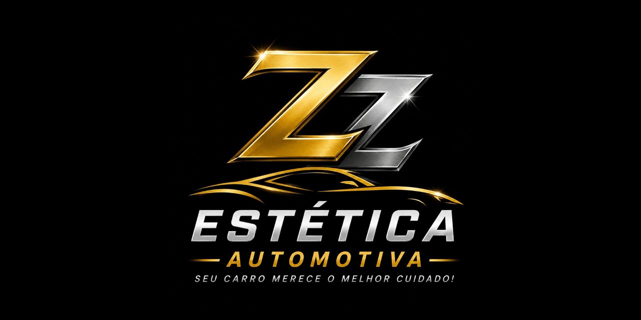 Logo da ZZ Estética Automotiva, com o slogan Seu carro merece o melhor cuidado