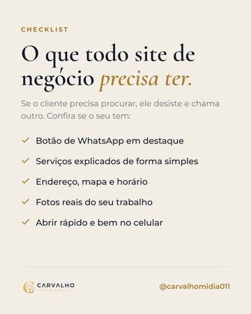 Post: checklist do site